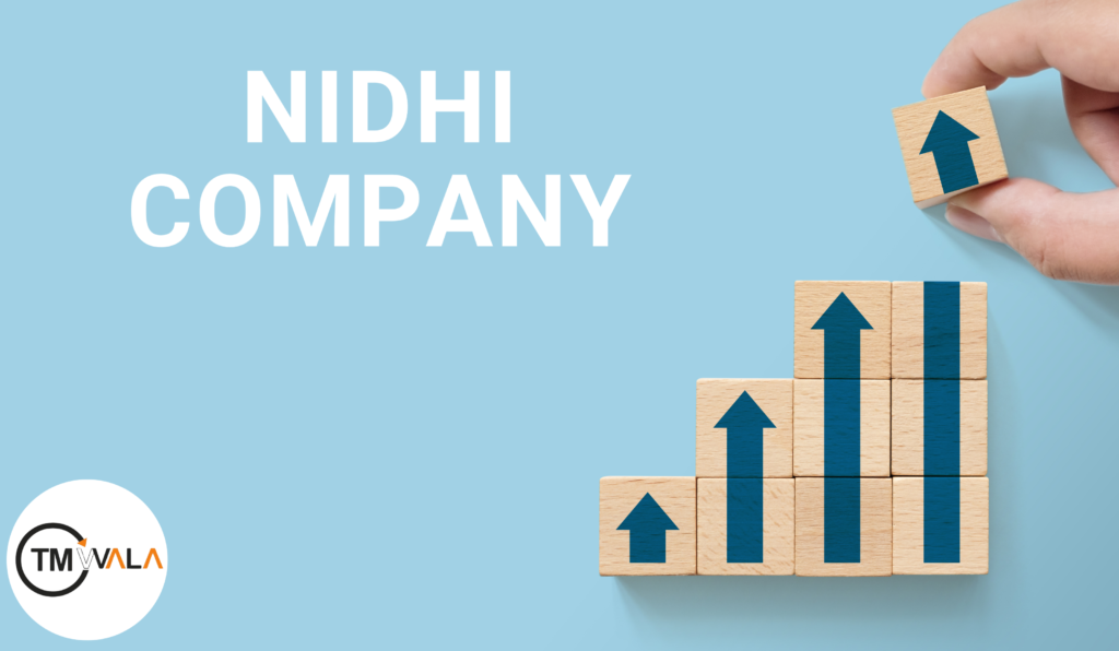 Illustration of a Nidhi Company registration process, showcasing documents, members, and financial activities TMWala