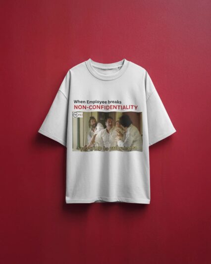 Funny Confidentiality Breach Meme T-Shirt – Startup& Legal Humor Tee for Founders & HR by TMWala