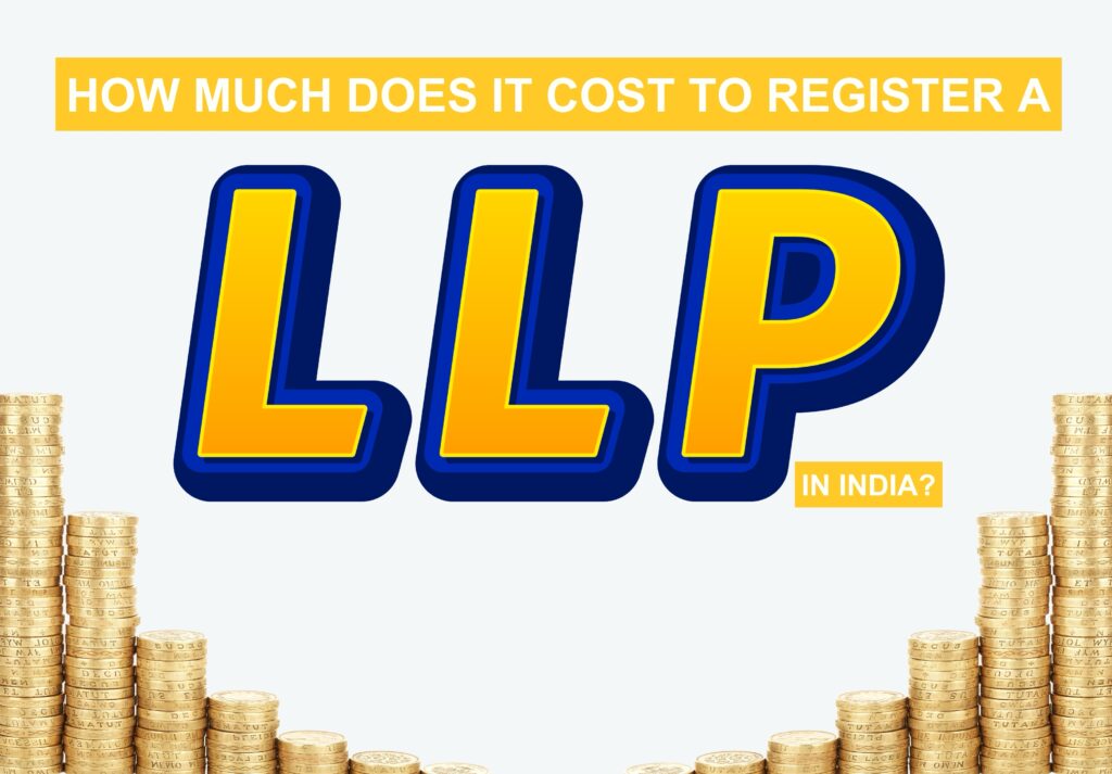 Cost to register LLPs in India with gold coins stacked symbolizing LLP registration fees.