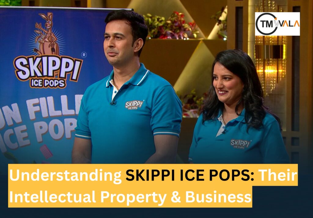 Skippi Ice Pops founders presenting their business and discussing intellectual property and brand strategy on Shark Tank India.