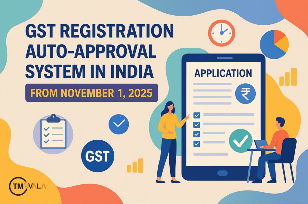 GST registration auto-approval system in India effective from November 1, 2025.